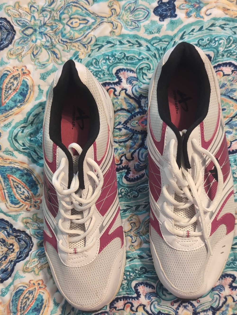 Athletech White and Pink Women's Athletic Sneakers